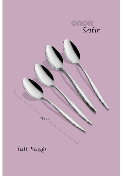 Onon Safir 6 Adet Tatlı Kaşık Takımı