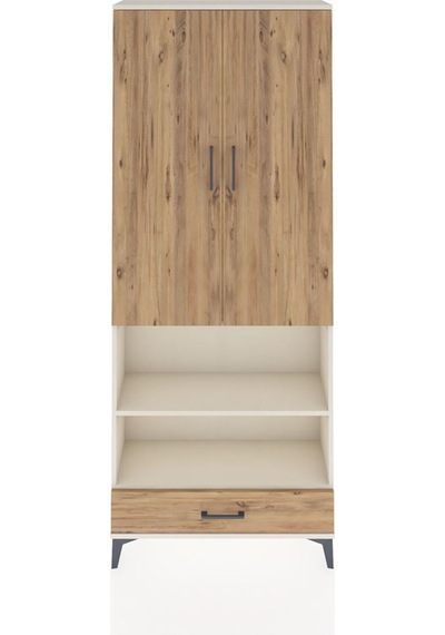Arges Dolap 4 Raflı Tek Çekmeceli Tek Askılı 88x30x221 Aytaşı-çam Aytası