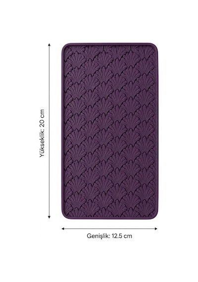 Desenli Kapaklı Dekoratif Kutu Masa Üstü Organizer Takı Aksesuar Saklama Kutusu Pla 20x12.5 Cm Mor