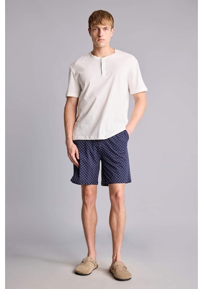 Defacto %100 Pamuk New Regular Fıt 2li Şortlu Pijama Takımı H8680ax26smwt34 Beyaz-wt34