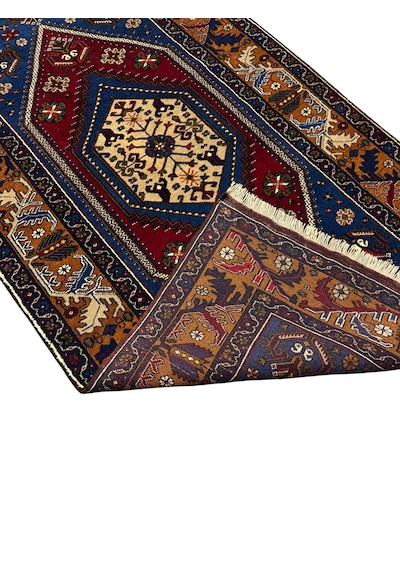 El Dokuma Sıfır Büyük Yahyalı Halısı 125x220 Kök Boya %100 Yün Halı Lacivert