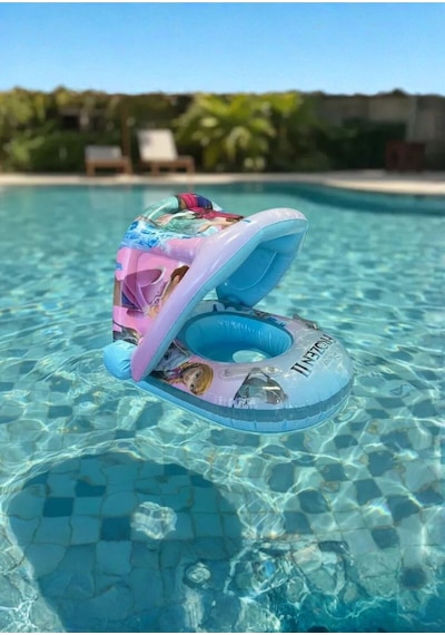 Gölgelikli Tenteli Çocuk Deniz Simiti Baby Float Bebek Deniz Simiti 0-3 Yaş Bebek Botu Figürlü Çok Renkli