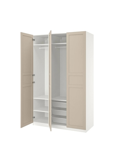 Ikea Beyaz Ferah Kapaklı Gardırop Beyaz-açık Bej
