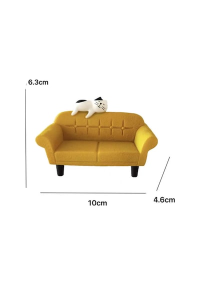 Sarı Koltuklu Kedi Mini Figür