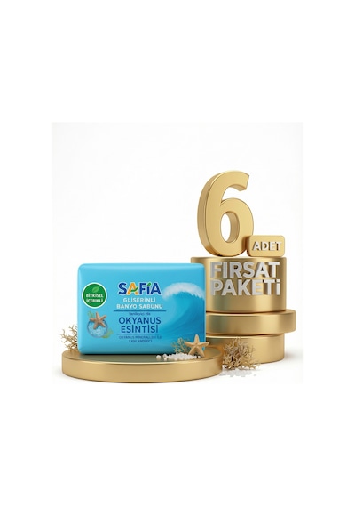 Safia Gliserinli Okyanus Esintisi Banyo Sabunu 6x150 Gr Gliserin
