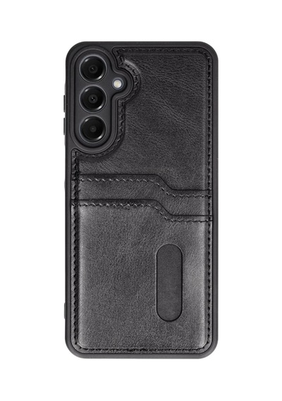 Samsung Uyumlu Galaxy A35 5g Uyumlu Kılıf Sara Kartvizitli Deri Kılıf - Siyah