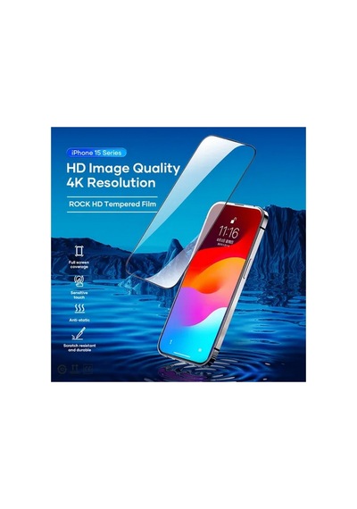 Apple iPhone 15 Pro Max Uyumlu, 9h Dirençli, 0.33mm Temperli Cam, Kolay Montaj, Ekran Koruyucu - 678674084