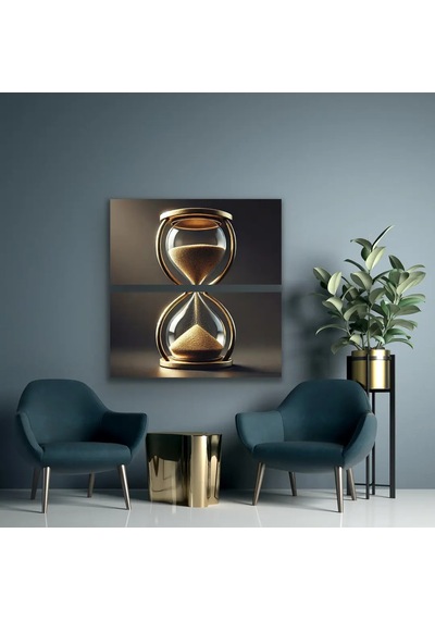 2li Kum Saati Temalı Kanvas Tablo Seti 60x120cm Çok Renkli