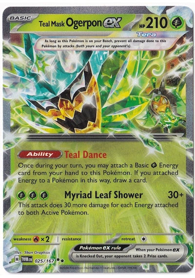 Teal Mask Ogerpon Ex 25 - Pokemon Twilight Masquerade - Pokemon Kartı Mint