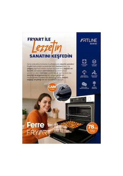 Fryart QEP64CS - SC405-WFA - D063-SA  Siyah Cam Ankastre Set