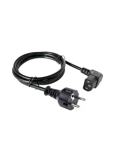 Koodmax 2 Adet C13 Power Kablo - Elektrik Güç Kablosu 90 Derece Dirsek L Tip - Dik Açılı - 1.8 Mt