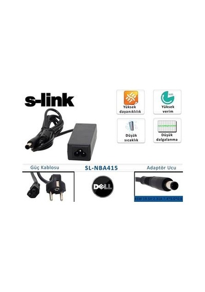 S-link Sl-nba415 45w 19.5v 2.31a 7.4-5.0-0.6 Dell Notebook Adaptörü