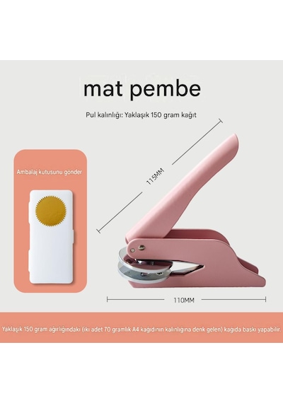 Soğuk Damga Kabartma Kitap Mührü Mat Pembe Boya Özel Seri Karışık