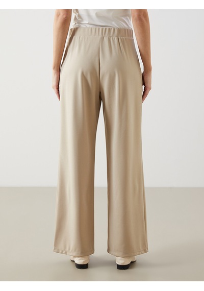 Lcw Vision Bej Loose Fit Krep Kadın Pantolon