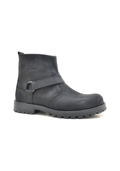 Chiron Hakiki Deri Siyah Fermuarlı Unisex Bot Siyah