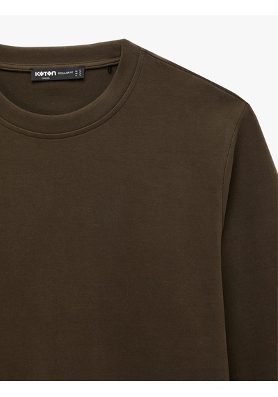 Koton Pamuklu Regular Fit Uzun Kollu Bisiklet Yaka Basic Sweatshirt Kahverengi 6sam70055mk Kahverengi Koton Pamuklu Regular Fit Uzun Kollu Bisiklet Yaka Basic Sweatshirt Kahverengi 6sam70055mk Kahverengi