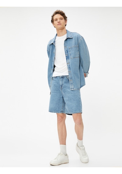 Koton Oversize Kot Şort Düğmeli 5 Cepli Pamuklu Orta İndigo 3sam40386nd 3SAM40386ND740 İndigo Koton Oversize Kot Şort Düğmeli 5 Cepli Pamuklu Orta İndigo 3sam40386nd 3SAM40386ND740 İndigo