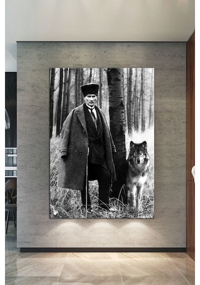 Atatürk Mustafa Kemal  Kanvas Tablo Okullara İşyerlerine Uygun  (8 Farklı Ölçü) 60 x 40