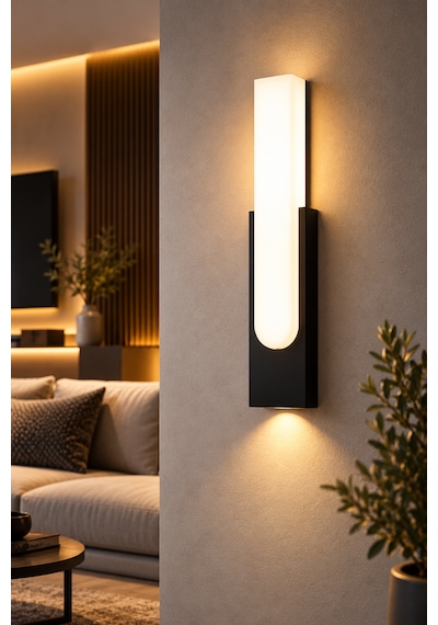 Mira Modern Led Duvar Apliği 10w Çift Yönlü Işık İç Dış Mekan Şık Dekoratif Aydınlatma 3200k Siyah