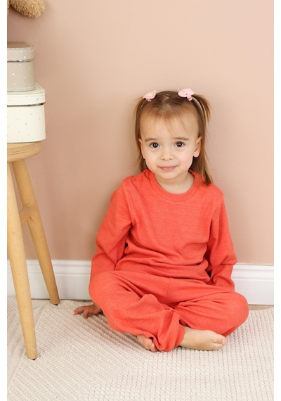 MiaBaby Kaşkorse Mevsimlik Pijama Takım Kiremit