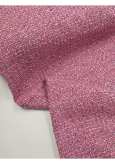 Simli Şanel Kumaş Pembe