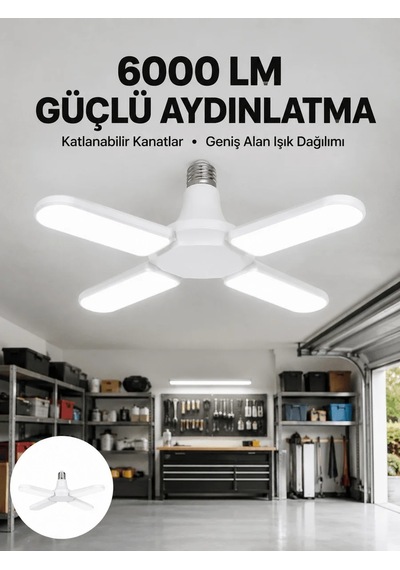Lb Enerji Tasarruflu Led Ampül 60 Watt 4 Kollu Beyaz Işık Yeni Nesil
