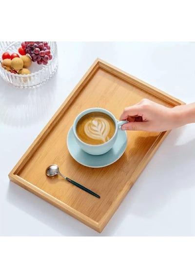 Bambu Çok Amaçlı Düzenleyici Sunum Tepsisi 33 Cm X 22 Cm Royaleks-81287 Açık Bej