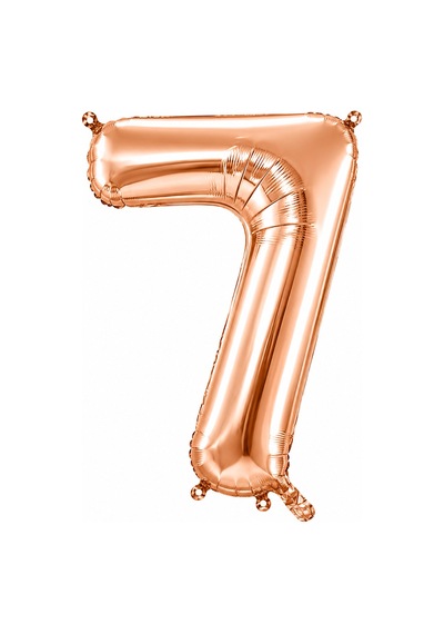 7 Rakam Folyo Balon Rose Gold Rengi 100 Cm Pembe
