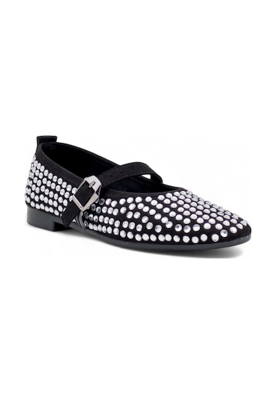 Shoes Taşlı Tokalı Kadın Babet Gümüş