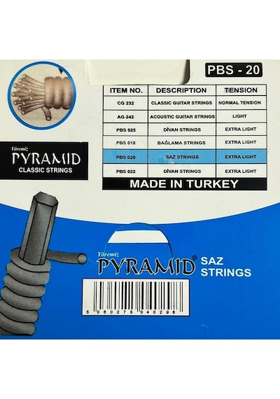 Pyramid Pbs-020 Uzun Sap Bağlama Teli Takımı 3 Paket