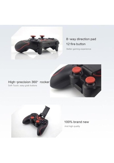 Evrensel Wireless Gamepad, Usb Kablosuz Bluetooth 5.0 Joystick Tv Box Konsol Oyun Kumandası, Android İos Cep Telefonu Tutucu İçin X3