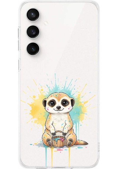 Samsung Galaxy S24 Fe İle Uyumlu Splash Mirket Tasarımlı Şeffaf Silikon Kılıf Şeffaf