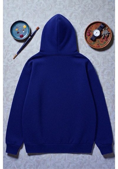 Uyguntarz Unisex Good Days Baskılı Oversize Sweatshirt Mavi