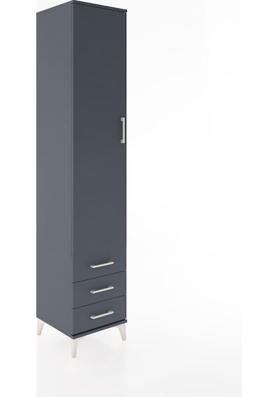 Hyperion Dolap 5 Raflı 3 Çekmeceli Tek Kapaklı 44x44x221 Antr... Antrasit