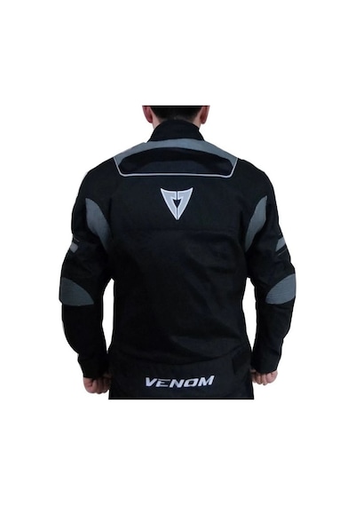 Venom Spin Motosiklet Montu Siyah-gri Motorcu Montu