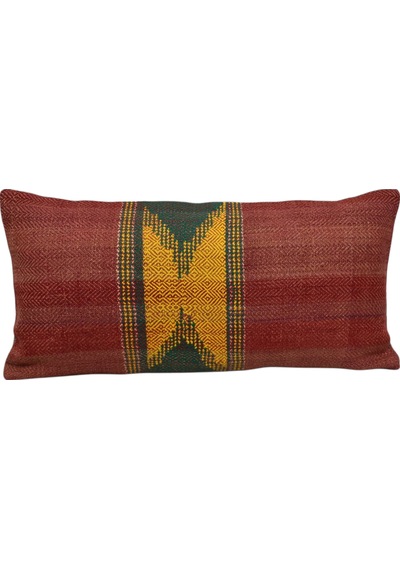 Zehra Abla Halı Yeni El Dokuma Dekoratif Lumbar Kilim Kırlent Yastık Kılıfı 6623 Çok Renkli