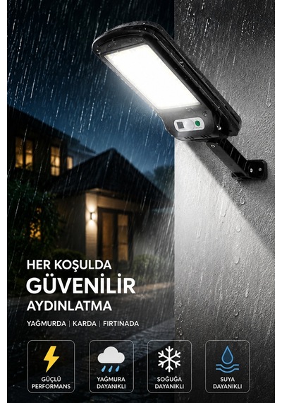 Hareket Sensörlü Solar Duvar Lambası 6 Cob Led 3 Modlu Uzaktan Kumandalı Bahçe Dış Mekan Aydınlatma