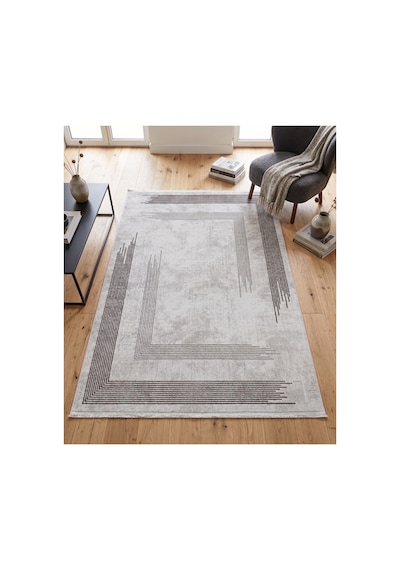 Merinos Vista Gri %100 Akrilik Halı Yumuşak Dokulu Modern Salon Oturma Odası Halısı 39402-98