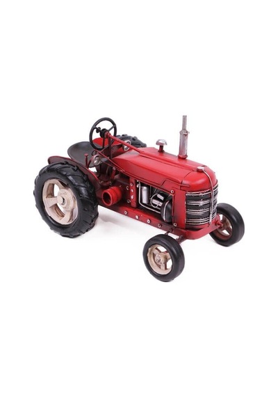 Dekoratif Metal Traktör Kırmızı Renk 0604e-172
