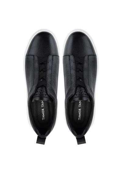 Tamer Tanca Erkek Hakiki Deri Siyah Floter Sneakers & Spor Ayakkabı 1163 2526 Erk Ayk Y26 Sıyah Fltr