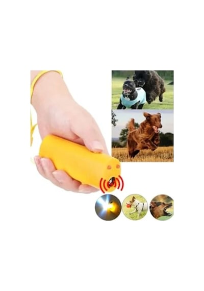 Sarı Kasa Ultrasonik Köpek Kovucu, El Feneri Özellikli