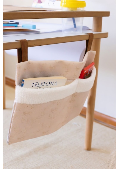 Pratik Askılı Organizer Bebek Arabası Beşik Kenar Fluffy Organizer Solid Bej