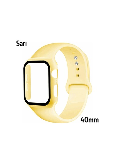 Ally Apple Uyumlu  Watch 4-5-6 40 MM Silikon Kordon Kayış Ve Ekran Koruyu