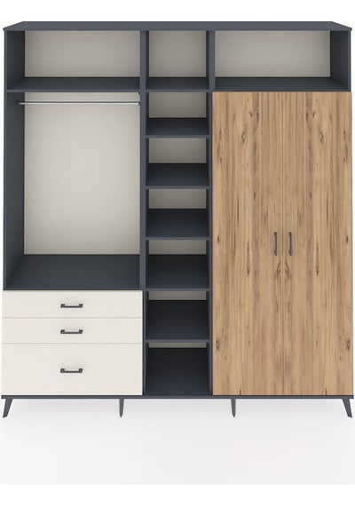 Hyperion Dolap 10 Raflı 3 Çekmeceli 2 Askılı 220x44x243 Antrasit-çam/aytaşı Atlas Çam/aytası Hyperion Dolap 10 Raflı 3 Çekmeceli 2 Askılı 220x44x243 Antrasit-çam/aytaşı Atlas Çam/aytası
