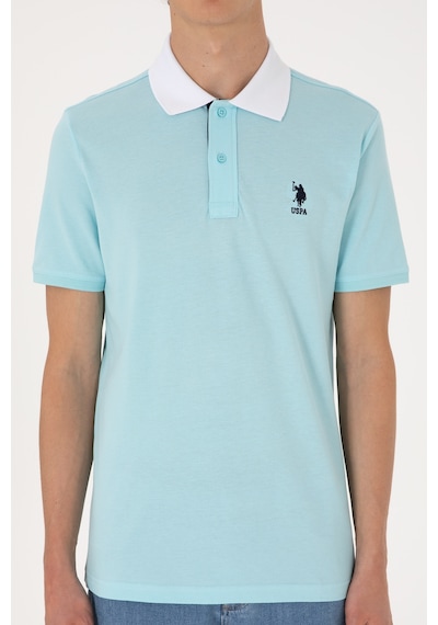 U.S. Polo Assn. Erkek Regular Fit Polo Yaka Aqua Tişört 50306809-VR007