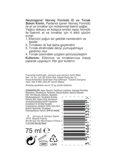 Neutrogena Norveç El ve Tırnak Bakım Kremi 75 ML