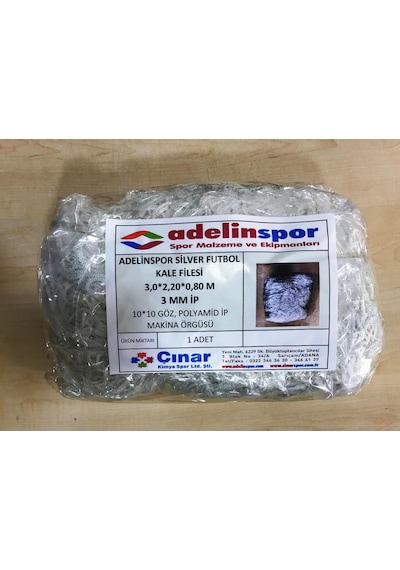 Adelinspor Silver Futbol Kale Filesi 3.0x2.20x0.8 M Çok Renkli