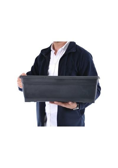 V620 Villa Balkon Saksı 10 Litre 2'li Set Antrasit