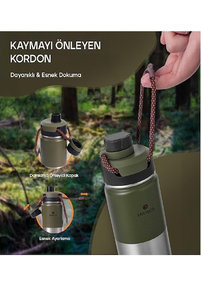 Santeco Sporcu Termos Ktwo 500 Ml Yeşil Açık Gri - Yeşil