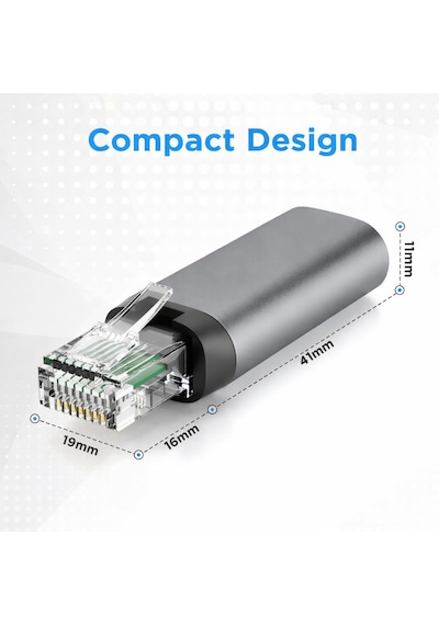 Usb-c Ethernet Adaptörü Type-c Dişi Rj45 Erkek 1gbps Gigabit Usb 3.0 Ağ Çevirici